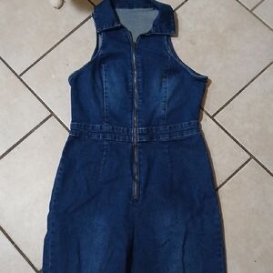 SOURCE UNKNOWN Womens Size S Sleeveless Denim Jumpsuit
